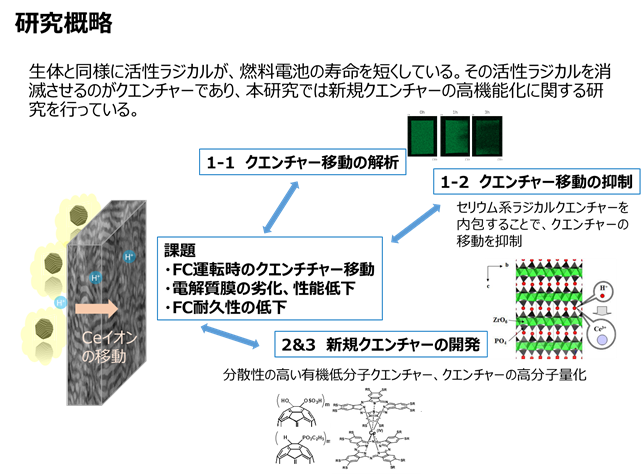 新規燃料電池によるクリーンエネルギーの創成に関する研究<br>理工学部物質生命理工学科　陸川 政弘　教授