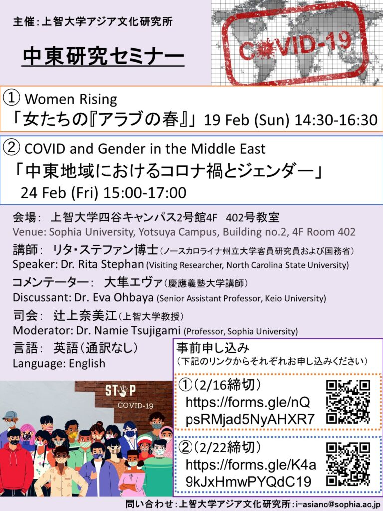 中東地域におけるコロナ禍とジェンダー　(2023年2月19日)